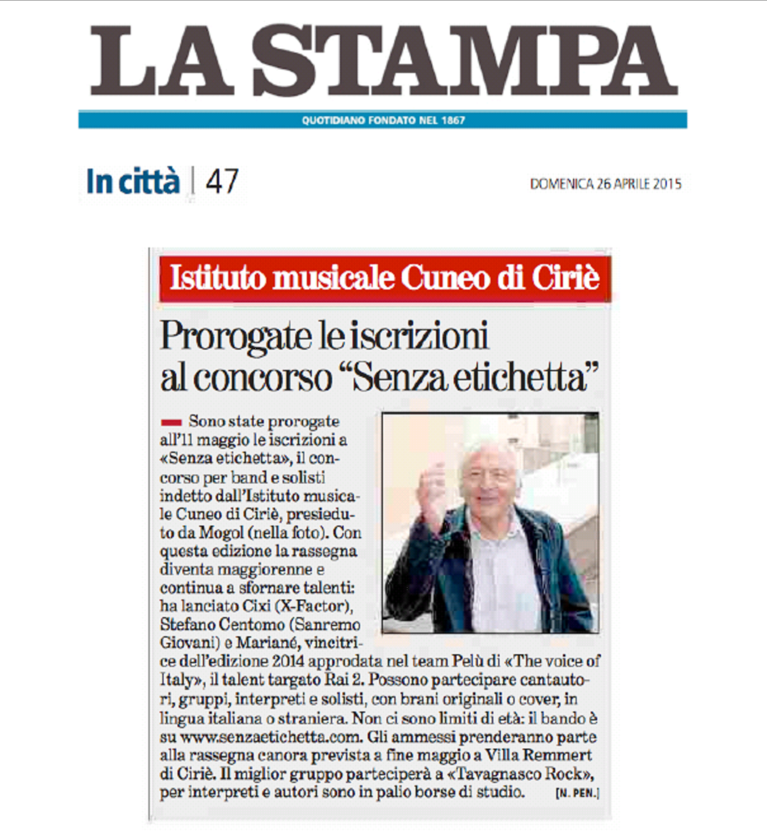 Senza Etichetta su "La Stampa"